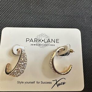 Park Lane Textured Gold and Silver Hoops